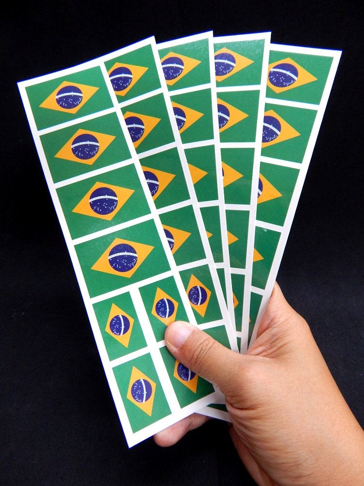 PremiumTT temporary tattoos 40 Removable Stickers: Brazil Brasil Flag, Brazilian Party Favors, Decals - Image 2